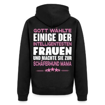 Schäferhund Geschenkidee - Deutscher Schäferhund - Unisex Premium Bio Zip Hoodie - Schwarz - Hinten - Nico (187cm)