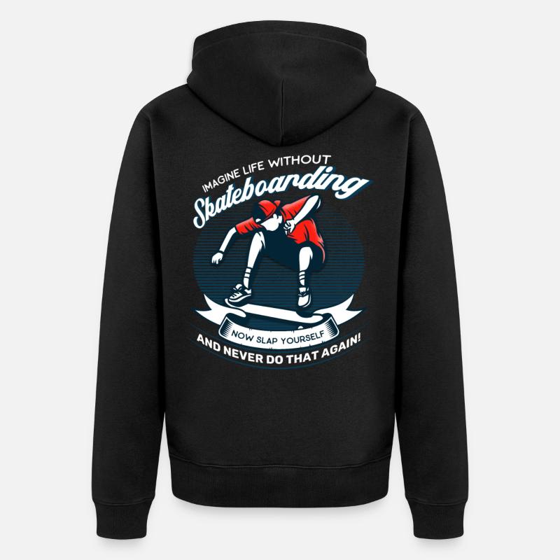 Skateboarder Skaten Skateboard - Veste à capuche bio Premium Unisexe - noir