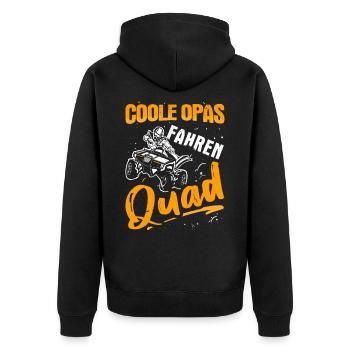 Coole Opas Fahren Quad ATV Quadfahrer Geschenk - Unisex Premium Bio Zip Hoodie - Schwarz - Hinten - Nico (187cm)