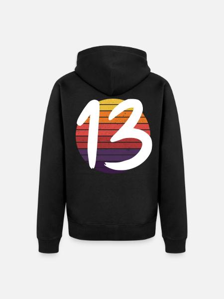 13 Birthday - Unisex Premium Organic Zip Hoodie - black
