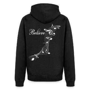 Music Faith Christian - Unisex Premium Organic Zip Hoodie - black - Back - Nico (187cm)