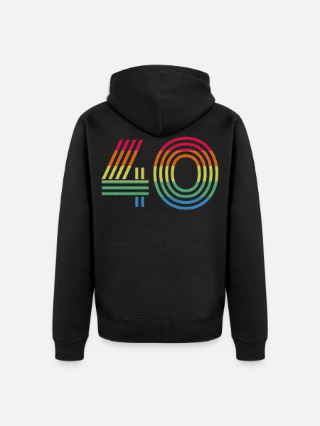 Number 40 - Unisex Premium Organic Zip Hoodie - black