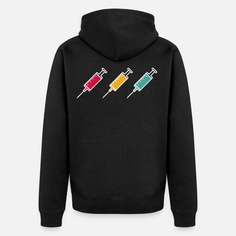 Seringue d’injection aiguille - Veste à capuche bio Premium Unisexe - noir