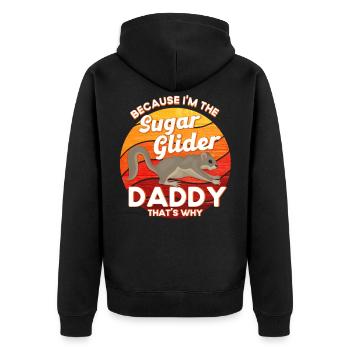Sugar Glider Short-headed glider - Unisex Premium Organic Zip Hoodie - black - Back - Nico (187cm)