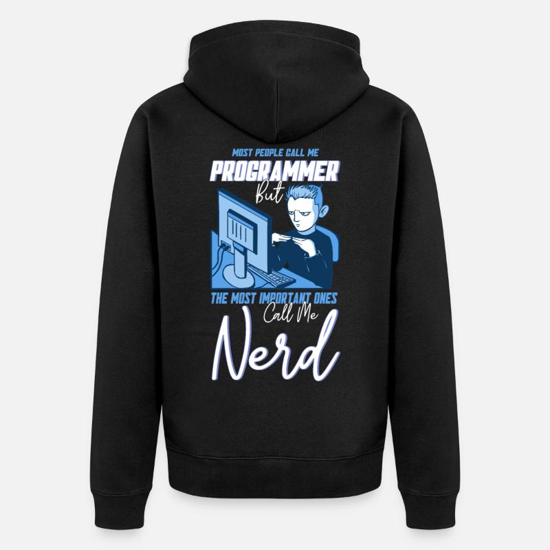 Programmeurs de logiciels geeks - Veste à capuche bio Premium Unisexe - noir