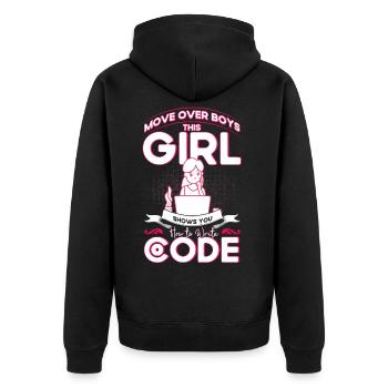 Développeur de logiciels développeur programmeur nerd - Veste à capuche bio Premium Unisexe - noir - Dos - Nico (187cm)