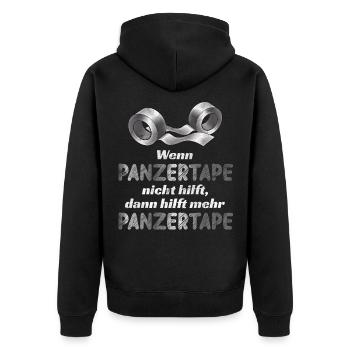 Netter Gaffa Tape Spruch für Pfuscher Geschenk - Unisex Premium Bio Zip Hoodie - Schwarz - Hinten - Nico (187cm)