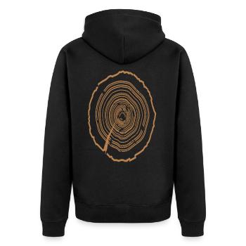 Disque d’arbre - Veste à capuche bio Premium Unisexe - noir - Dos - Nico (187cm)