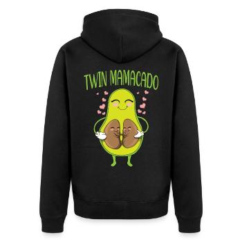 Grossesse Jumeaux Mamacado Twin Vegan Maman - Veste à capuche bio Premium Unisexe - noir - Dos - Nico (187cm)