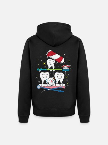 Dentist's office brushing teeth toothpaste - Unisex Premium Organic Zip Hoodie - black