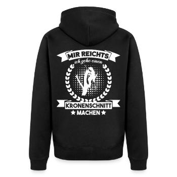 Waldarbeiter Baumkletterer Baumpfleger - Unisex Premium Bio Zip Hoodie - Schwarz - Hinten - Nico (187cm)
