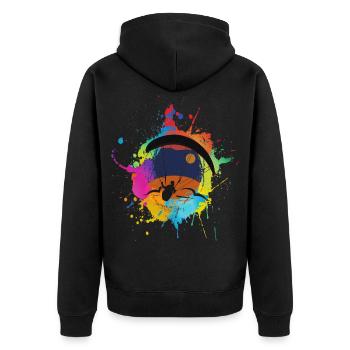 Paragliding Gleitschirm geschenk Paragliding - Unisex Premium Bio Zip Hoodie - Schwarz - Hinten - Nico (187cm)