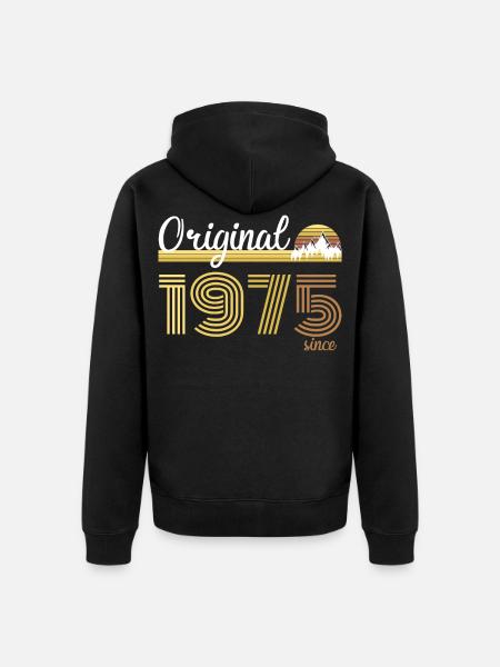 1975 - Unisex Premium Bio Zip Hoodie - Schwarz