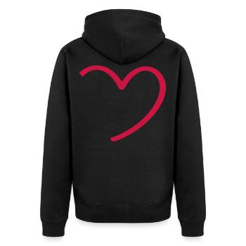 Rouge - Coeur - Amour - Veste à capuche bio Premium Unisexe - noir - Dos - Nico (187cm)