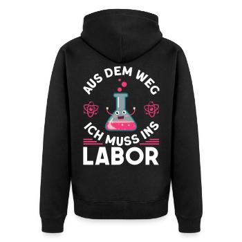 Chemiker Labor Chemielaborant - Unisex Premium Bio Zip Hoodie - Schwarz - Hinten - Nico (187cm)
