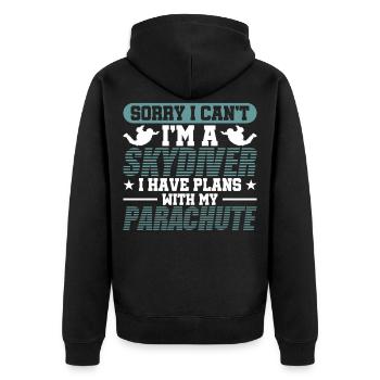 Skydiving Skydive Skydive - Unisex Premium Organic Zip Hoodie - black - Back - Nico (187cm)