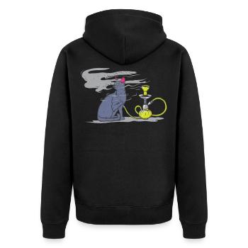 Chat propriétaire chat fumé Shisha fumeurs - Veste à capuche bio Premium Unisexe - noir - Dos - Nico (187cm)