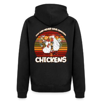 Farmer Chicken Chicken - Unisex Premium Organic Zip Hoodie - black - Back - Nico (187cm)