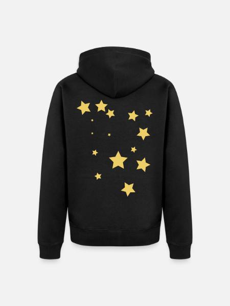Gelbe Sterne - Unisex Premium Bio Zip Hoodie - Schwarz