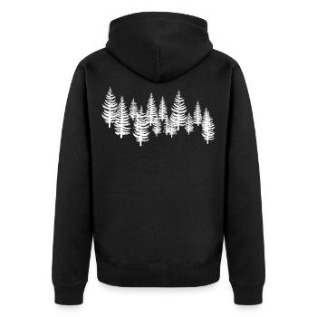 White Tree Trees - Unisex Premium Organic Zip Hoodie - black - Back - Nico (187cm)