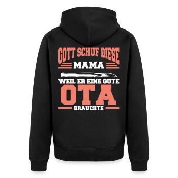 OTA Mama Operationstechnische Assistentin Geschenk - Unisex Premium Bio Zip Hoodie - Schwarz - Hinten - Nico (187cm)