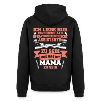 Krankenhaus Spruch Geschenk - Unisex Premium Bio Zip Hoodie - Schwarz - Hinten - Nico (187cm)