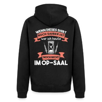 Krankenhaus Operationstechnische Assistentin - Unisex Premium Bio Zip Hoodie - Schwarz - Hinten - Nico (187cm)