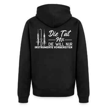 Krankenhaus Operationstechnische Assistentin - Unisex Premium Bio Zip Hoodie - Schwarz - Hinten - Nico (187cm)