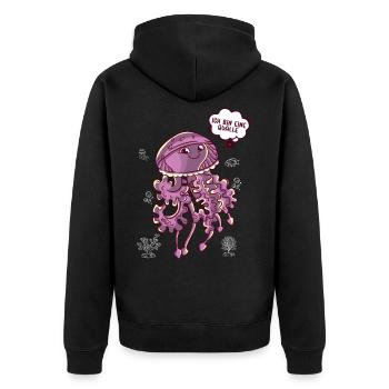 Ich bin eine Qualle Karneval Kostüm Fasching Meer - Unisex Premium Bio Zip Hoodie - Schwarz - Hinten - Nico (187cm)