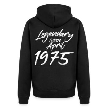 Millésime avril 1975 - Veste à capuche bio Premium Unisexe - noir - Dos - Nico (187cm)