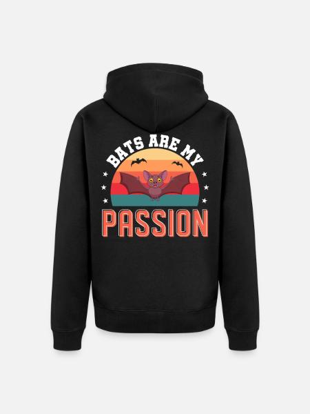 Bats bat saying bat - Unisex Premium Organic Zip Hoodie - black