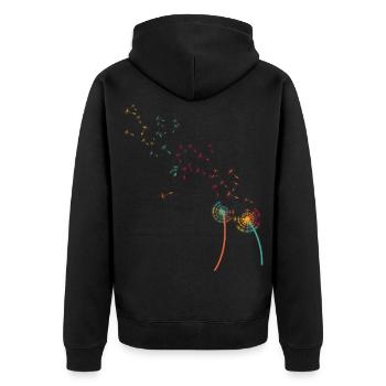 Pusteblume Knäuelgras - Unisex Premium Bio Zip Hoodie - Schwarz - Hinten - Nico (187cm)