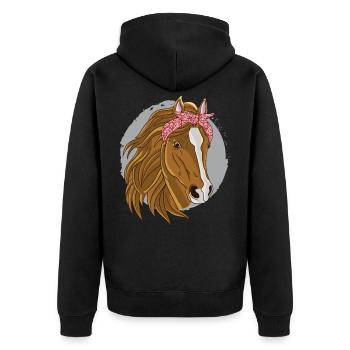 Cheval amateur de chevaux Cheval Bandana Reiterhof - Veste à capuche bio Premium Unisexe - noir - Dos - Nico (187cm)