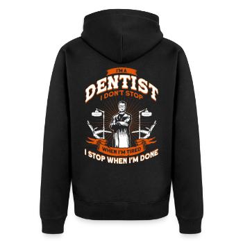 Sort dentiste cadeau de dentiste - Veste à capuche bio Premium Unisexe - noir - Dos - Nico (187cm)