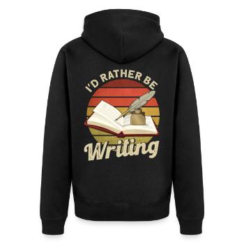 Sort Writer Auteur de livre Cadeau - Veste à capuche bio Premium Unisexe - noir - Dos - Nico (187cm)