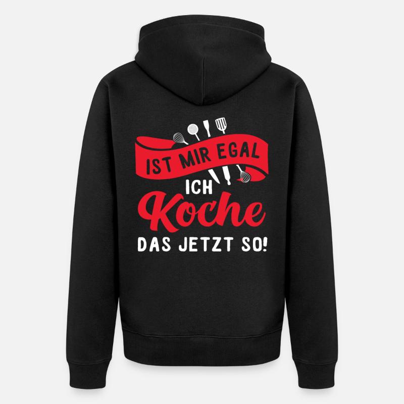 Super Koch Spruch, kochen Geschenk - Unisex Premium Bio Zip Hoodie - Schwarz