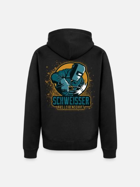 Schweißer schweissen Geschenk Schlosserei Stahlbau - Unisex Premium Bio Zip Hoodie - Schwarz