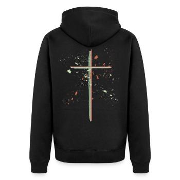 Chrétien - Religion - Veste à capuche bio Premium Unisexe - noir - Dos - Nico (187cm)