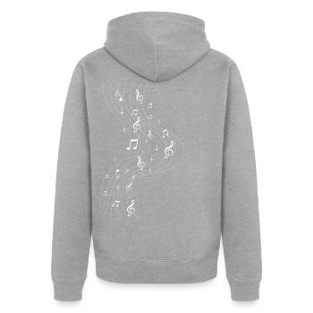 Musique Clé de partition Symbole - Veste à capuche bio Premium Unisexe - gris chiné - Dos - Nico (187cm)