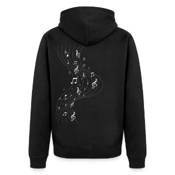 Musik Notenschlüssel Symbol - Unisex Premium Bio Zip Hoodie - Schwarz - Hinten - Nico (187cm)