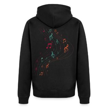 Musique vintage symbole - Veste à capuche bio Premium Unisexe - noir - Dos - Nico (187cm)