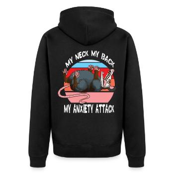 Oppossum My Neck My Back My Anxiety Attack Retro - Veste à capuche bio Premium Unisexe - noir - Dos - Nico (187cm)