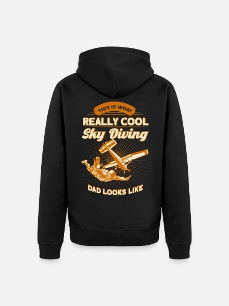 Skydive Skydiving Dad Gift - Unisex Premium Organic Zip Hoodie - black