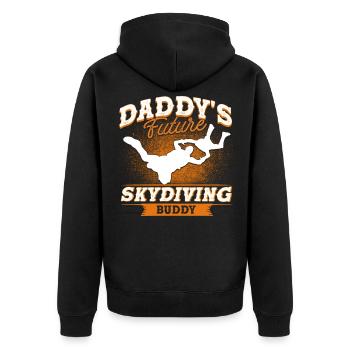 Fallschirmspringer Kumpel Fallschirmspringen - Unisex Premium Bio Zip Hoodie - Schwarz - Hinten - Nico (187cm)