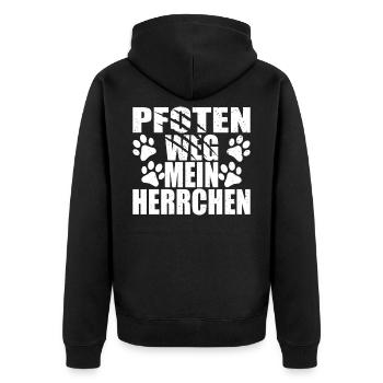 Paws away my master dog dog owner - Unisex Premium Organic Zip Hoodie - black - Back - Nico (187cm)