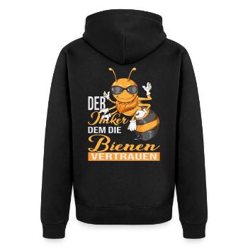The beekeeper the bees trust beekeeping - Unisex Premium Organic Zip Hoodie - black - Back - Nico (187cm)