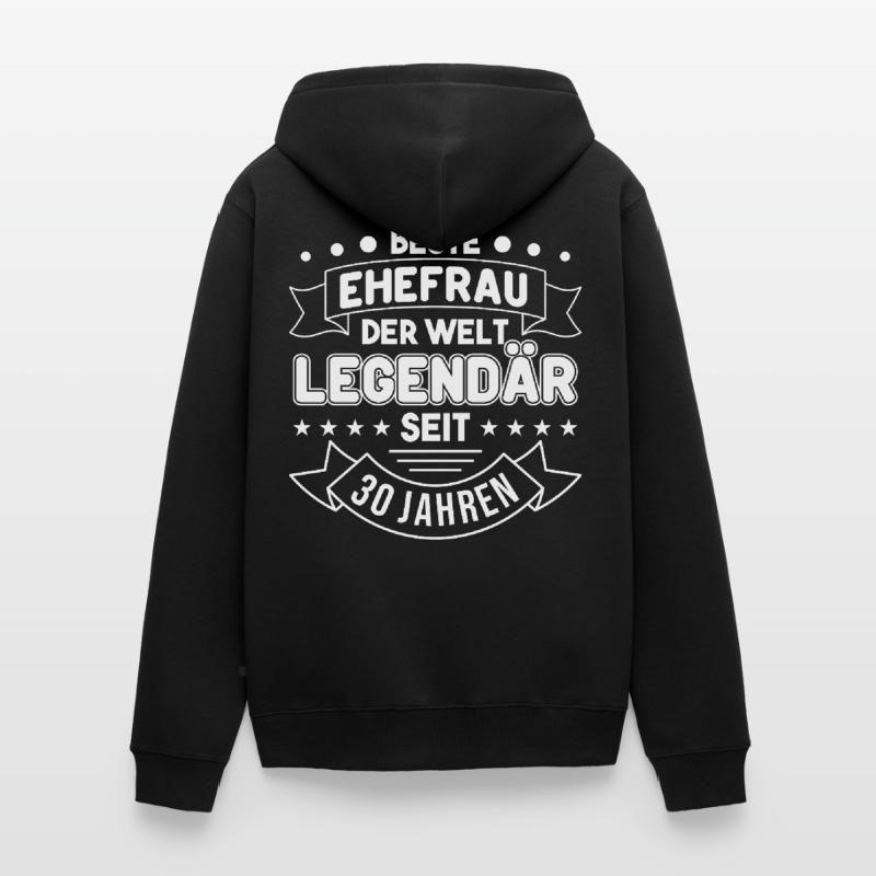 30 Jahre Ehe Ehefrau Perlenhochzeit Geschenk Unisex Premium Bio Zip Hoodie