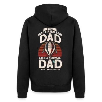 Papa Ballon air chaud Cadeau - Veste à capuche bio Premium Unisexe - noir - Dos - Nico (187cm)