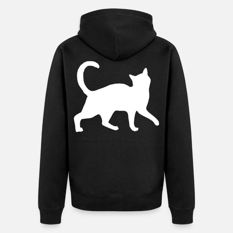 Chat blanc - Veste à capuche bio Premium Unisexe - noir