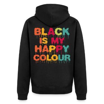 Des phrases drôles - Veste à capuche bio Premium Unisexe - noir - Dos - Nico (187cm)